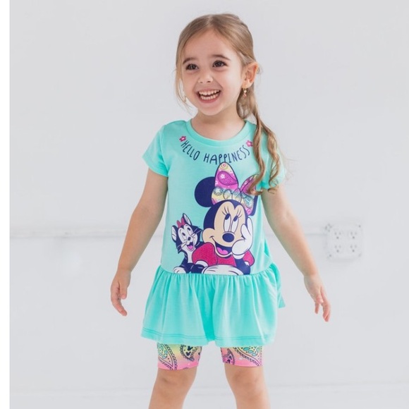 Disney Minnie Mouse Toddler Girls T-Shirt and Shorts Outfit Set! - Picture 2 of 9